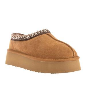 EverAu Womens/Ladies Wonga Leather Slippers / Chestnut